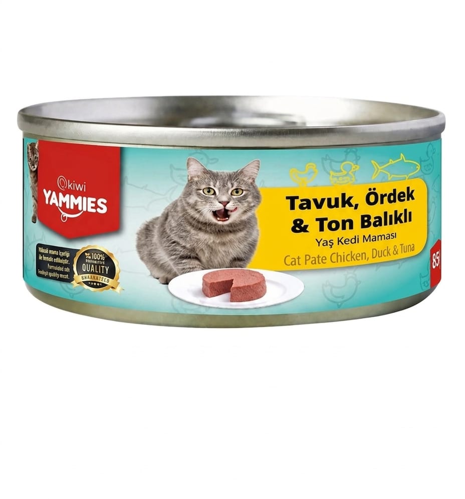 Kiwi yammies ton balıklı ördekli tavuklu yaş mama 13 adet